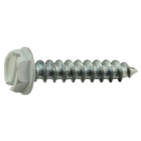 Midwest Fastener Sheet Metal Screw, #10 x 1 in, Painted Steel Flange Hex Head Slotted Drive, 100 PK 53811
